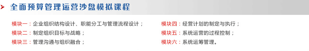 全面預(yù)算管理運(yùn)營(yíng)沙盤模擬課程